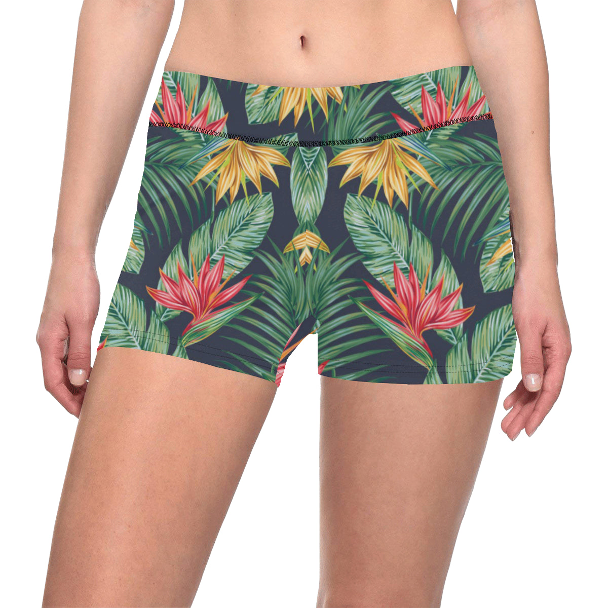 Bird Of Paradise Pattern Print Design BOP09 Yoga Shorts