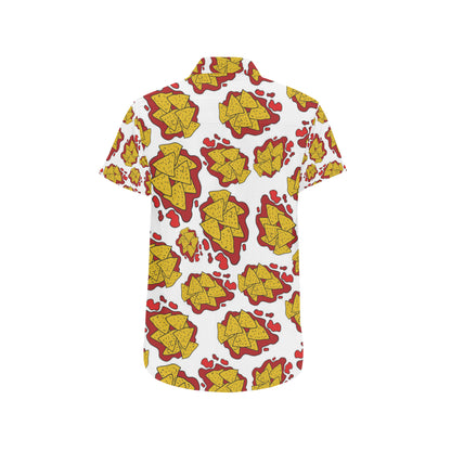 Nachos Pattern Print Design A03 Men's Short Sleeve Button Up Shirt
