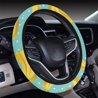 Banana Pattern Print Design BA02 Steering Wheel Cover with Elastic Edge