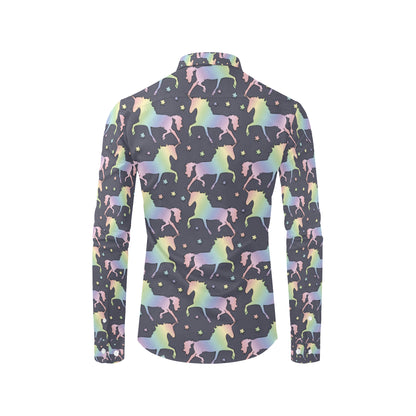 Rainbow Pattern Print Design A05 Men's Long Sleeve Shirt