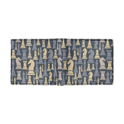 Chess Pattern Print Design 04 Men's ID Card Wallet