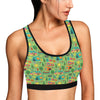 Camping Camper Pattern Print Design 04 Sports Bra