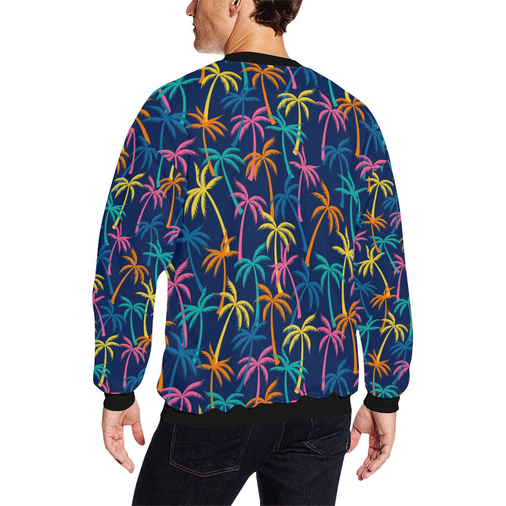 Palm Tree Pattern Print Design PT013 Men Long Sleeve Sweatshirt