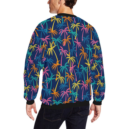Palm Tree Pattern Print Design PT013 Men Long Sleeve Sweatshirt