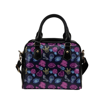 Lipstick Neon Pattern Print Design 02 Shoulder Handbag