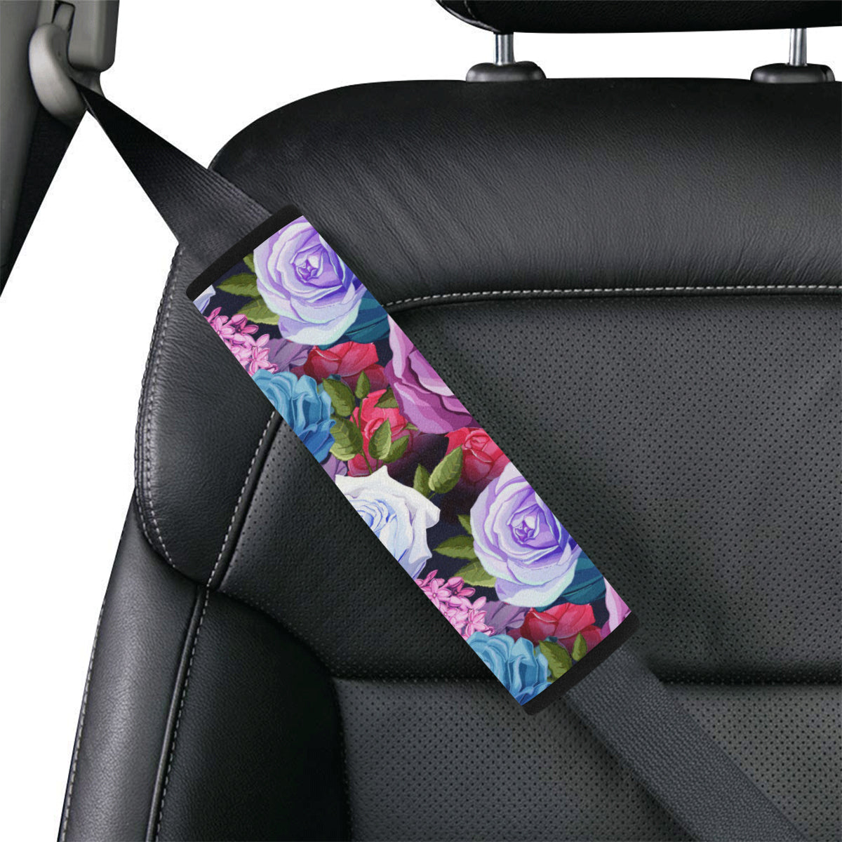 Rose Pattern Print Design RO09 Car Seat Belt Cover