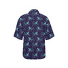 Shark Themed Print Women's Hawaiian Shirt