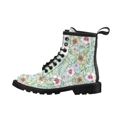 Tropical Flower Pattern Print Design TF05 Women's Boots