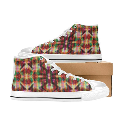 Tie Dye Print Design LKS301 High Top Women's White Shoes