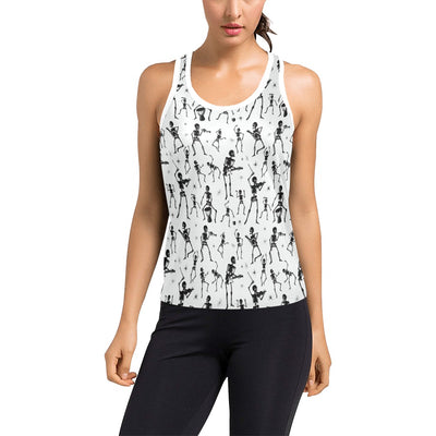 Skeleton Music Player Print Design LKS303 Women's Racerback Tank Top