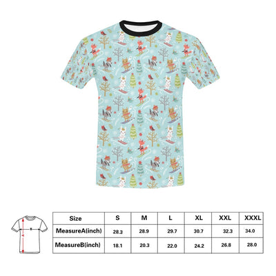 Ski Fox Cute Print Design LKS303 Men's All Over Print T-shirt