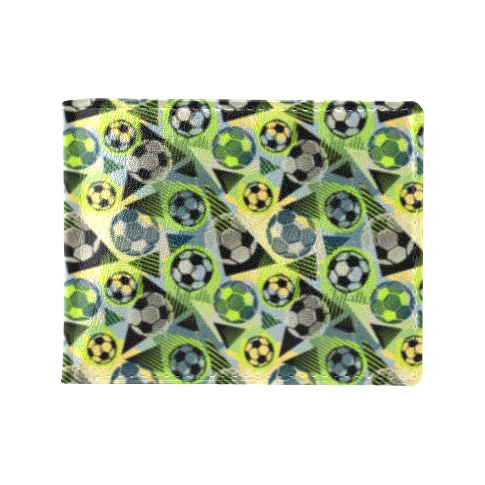 Soccer Ball Themed Print Pattern Men's ID Card Wallet