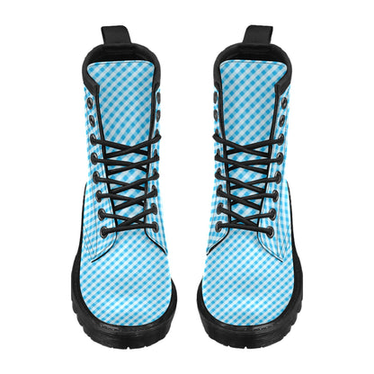 Gingham Print Design LKS401 Women's Boots