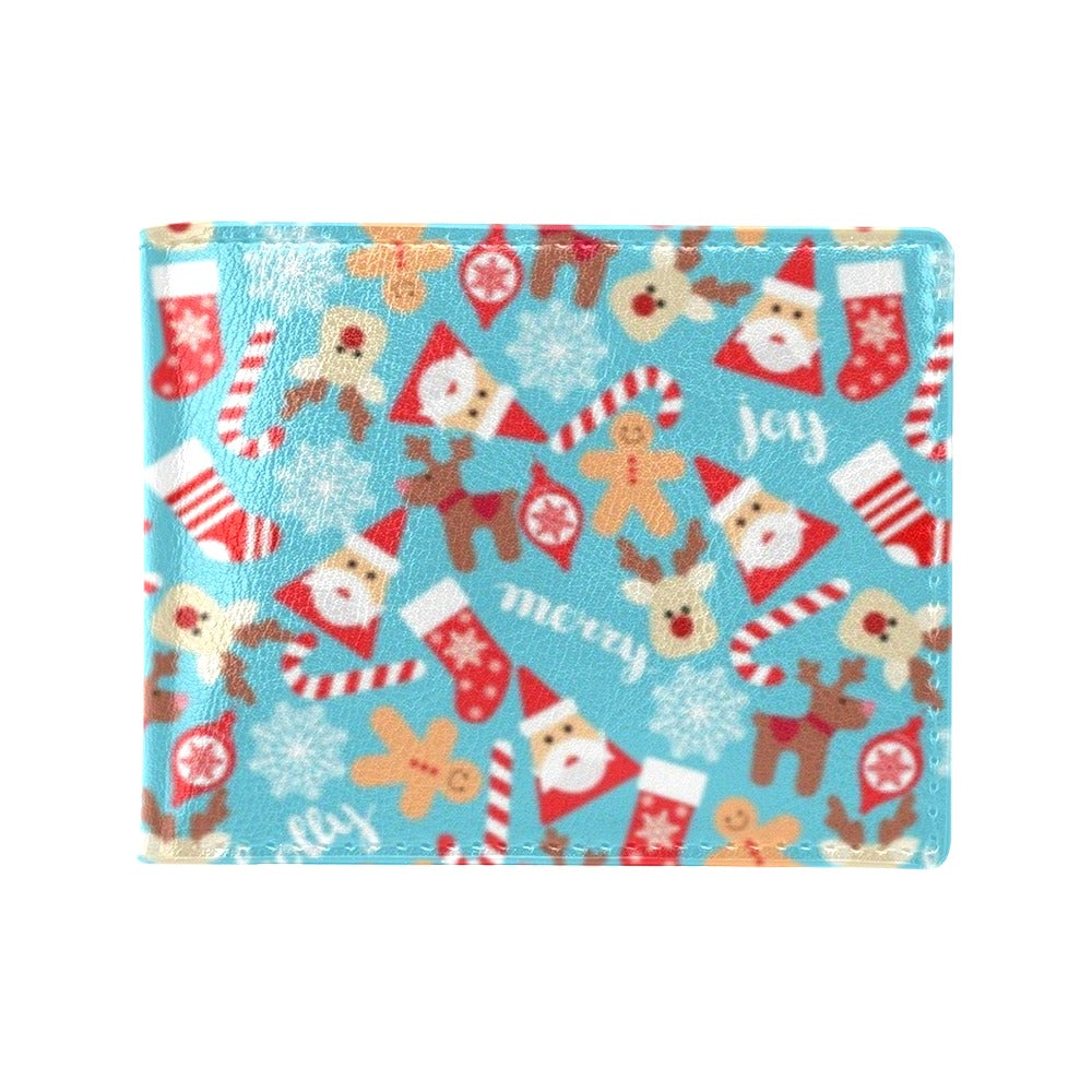 Santa Christmas Themed Print Design LKS306 Men's ID Card Wallet