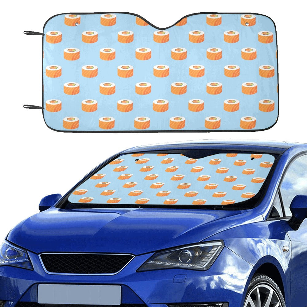 Salmon Sushi Print Design LKS307 Car front Windshield Sun Shade