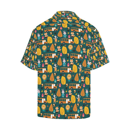 School Bus Print Design LKS309 Men's Hawaiian Shirt