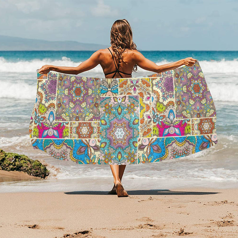 Patchwork Print Design LKS402 Beach Towel 32" x 71"