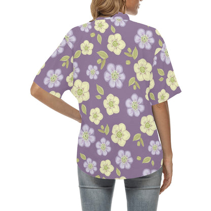 Anemone Pattern Print Design AM013 Women's Hawaiian Shirt