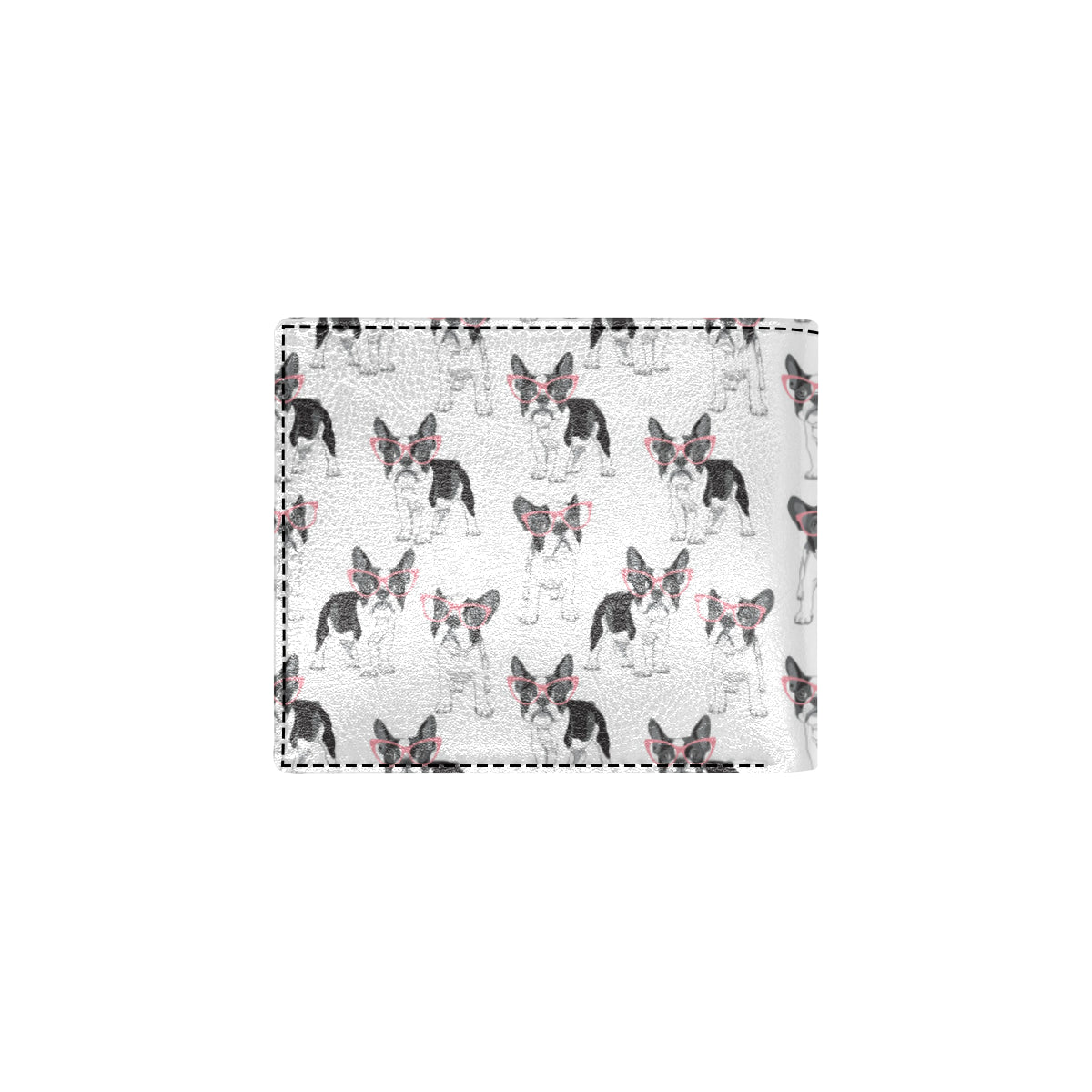 Boston Terrier Pattern Print Design 03 Men's ID Card Wallet