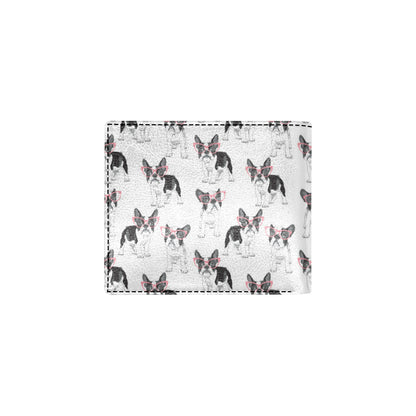 Boston Terrier Pattern Print Design 03 Men's ID Card Wallet