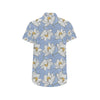 Lotus Pattern Print Design 04 Men's Short Sleeve Button Up Shirt