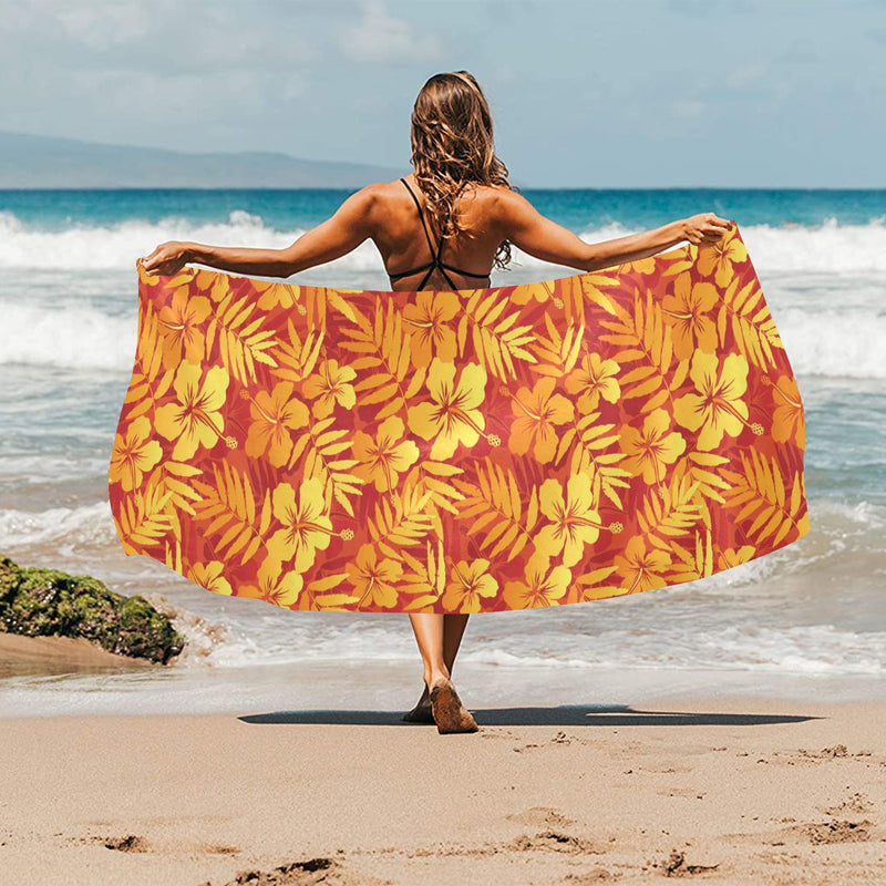 Hibiscus Summer Print Design LKS302 Beach Towel 32" x 71"