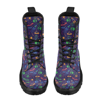 UFO Space Rocket Print Design LKS302 Women's Boots
