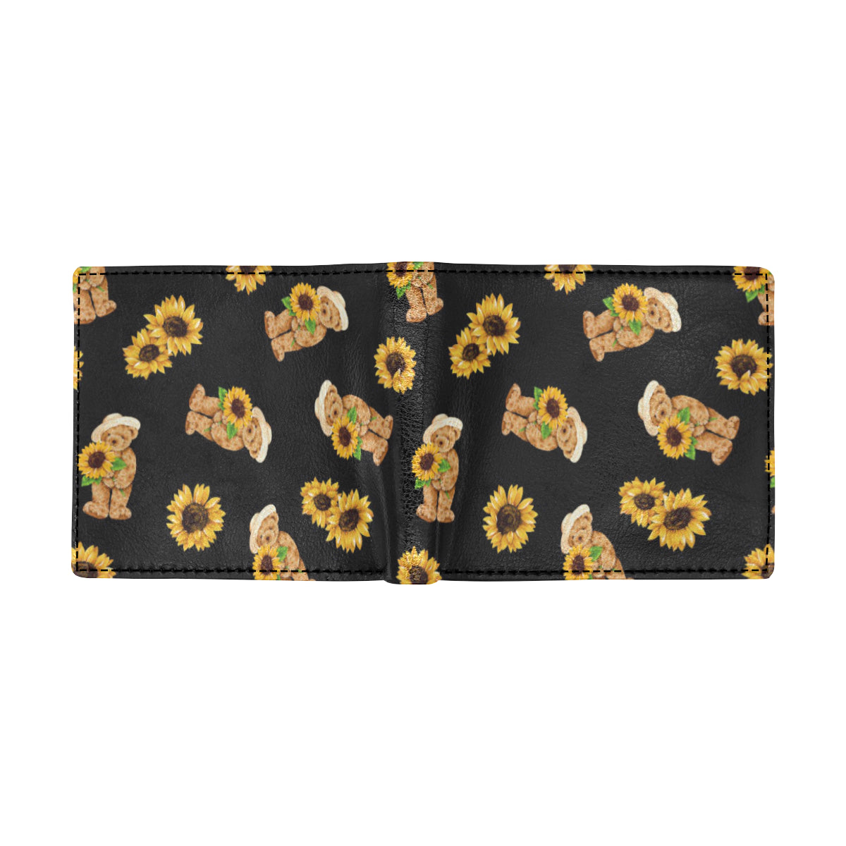 Sunflower Pattern Print Design SF016 Men's ID Card Wallet