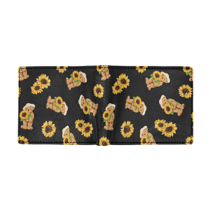 Sunflower Pattern Print Design SF016 Men's ID Card Wallet