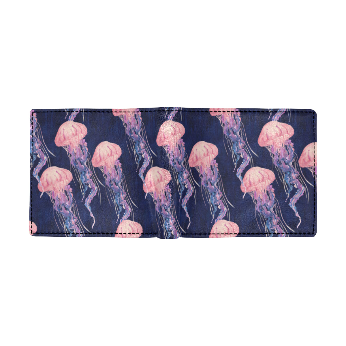 Jellyfish Pattern Print Design 03 Men's ID Card Wallet