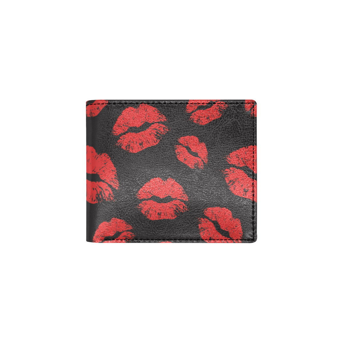 Lip Red Pattern Print Design 02 Men's ID Card Wallet