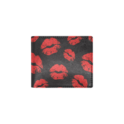 Lip Red Pattern Print Design 02 Men's ID Card Wallet