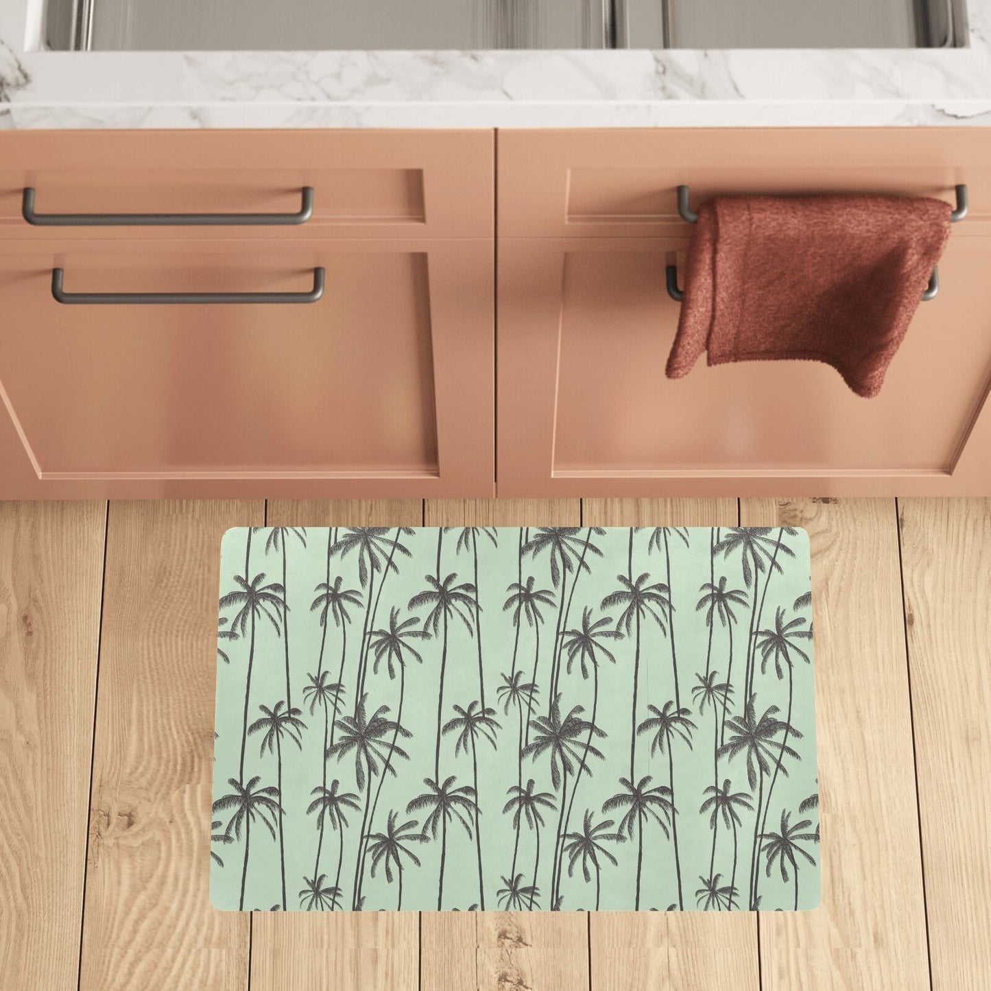 Palm Tree Pattern Print Design A04 Kitchen Mat