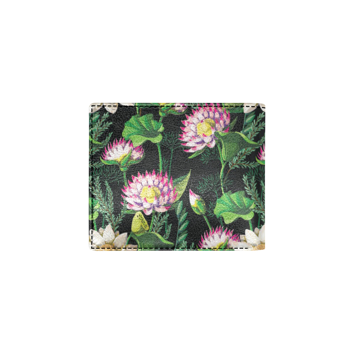 Water Lily Pattern Print Design WL010 Men's ID Card Wallet