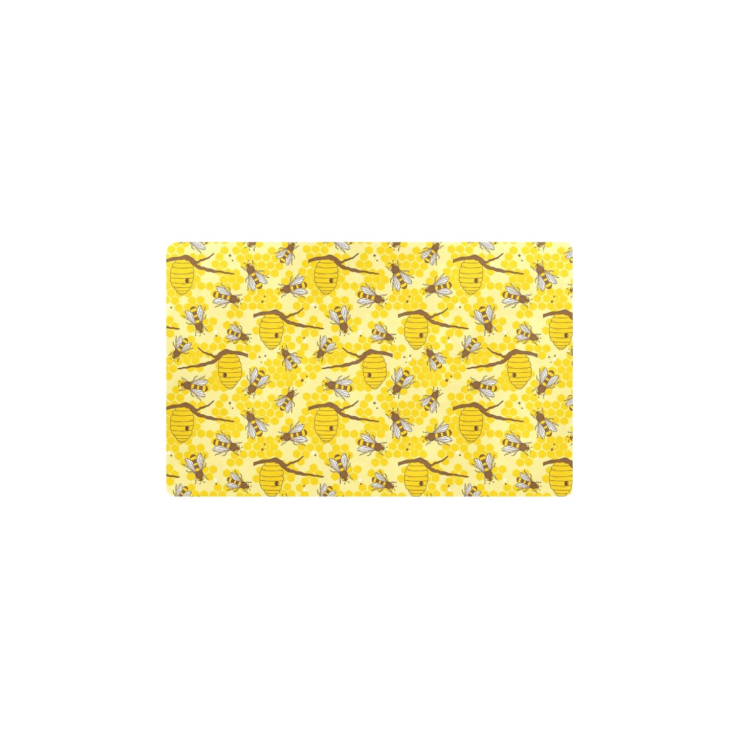 Bee With Honeycomb Print Design LKS302 Kitchen Mat