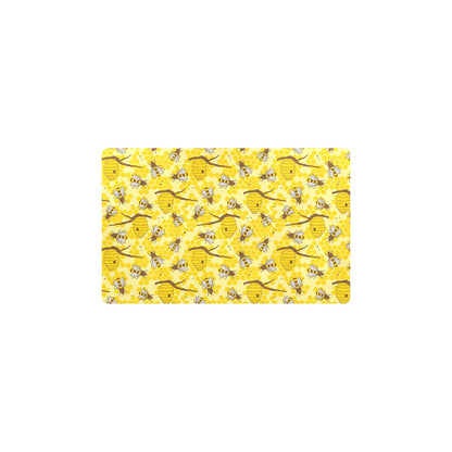 Bee With Honeycomb Print Design LKS302 Kitchen Mat