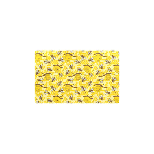 Bee With Honeycomb Print Design LKS302 Kitchen Mat