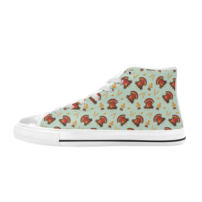 Thanksgiving Print Design LKS309 High Top Women's White Shoes