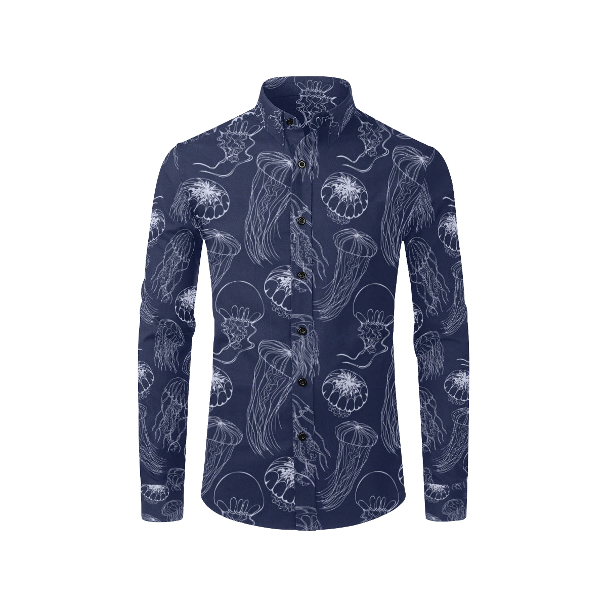 Jellyfish Pattern Print Design 05 Men's Long Sleeve Shirt