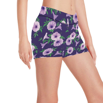 Morning Glory Pattern Print Design MG01 Yoga Shorts