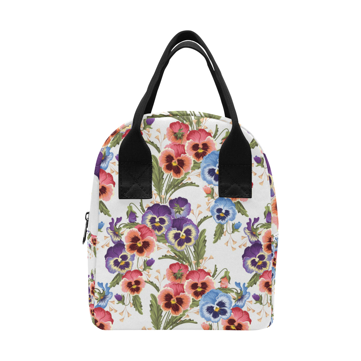 Pansy Pattern Print Design PS06 Insulated Lunch Bag