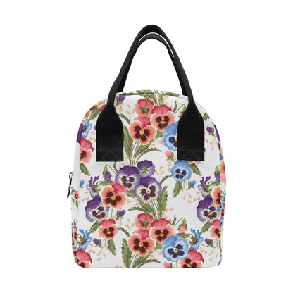 Pansy Pattern Print Design PS06 Insulated Lunch Bag