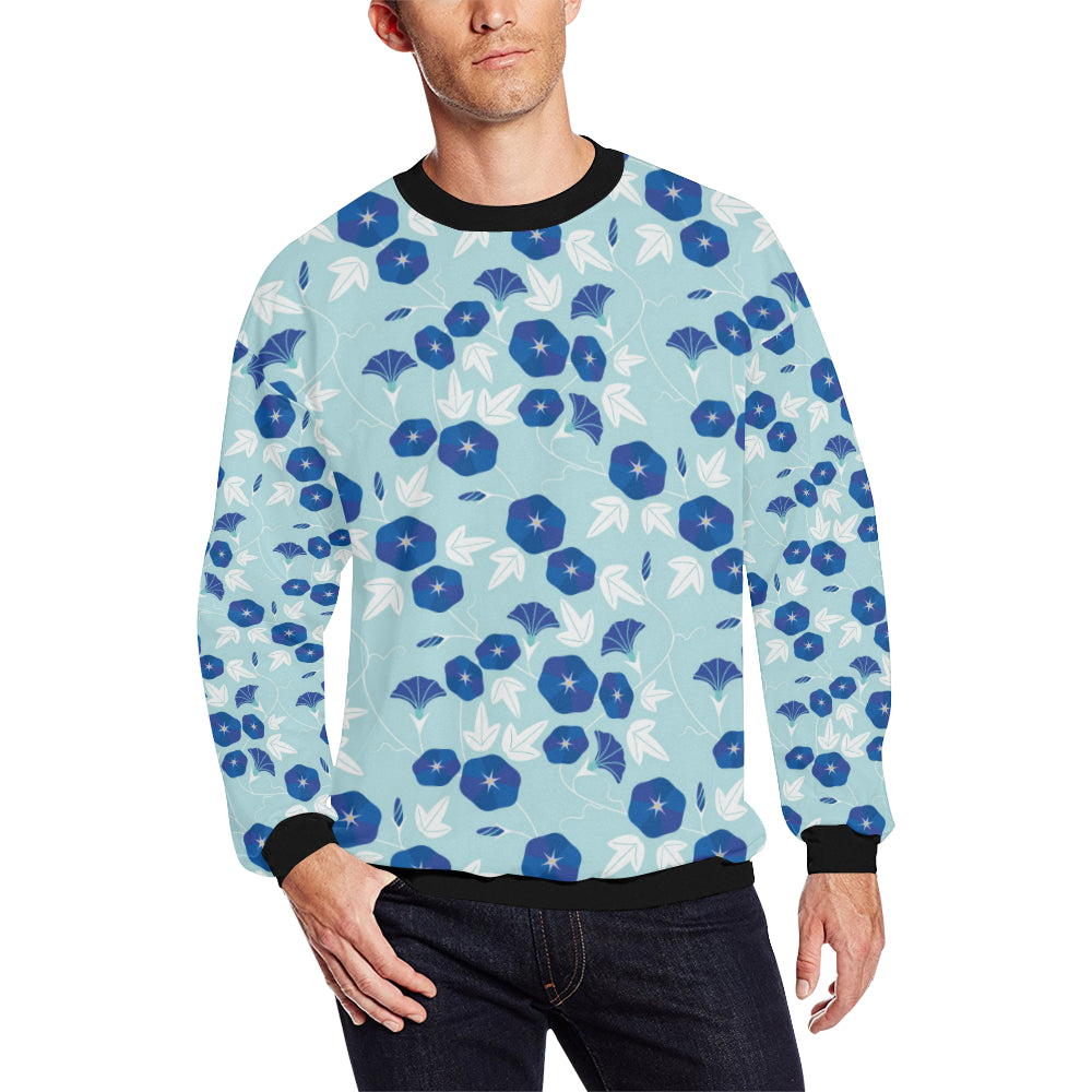 Morning Glory Pattern Print Design MG07 Men Long Sleeve Sweatshirt