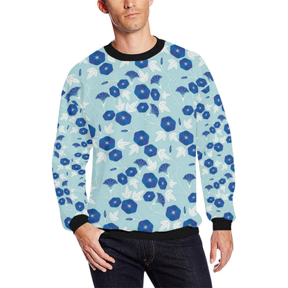 Morning Glory Pattern Print Design MG07 Men Long Sleeve Sweatshirt