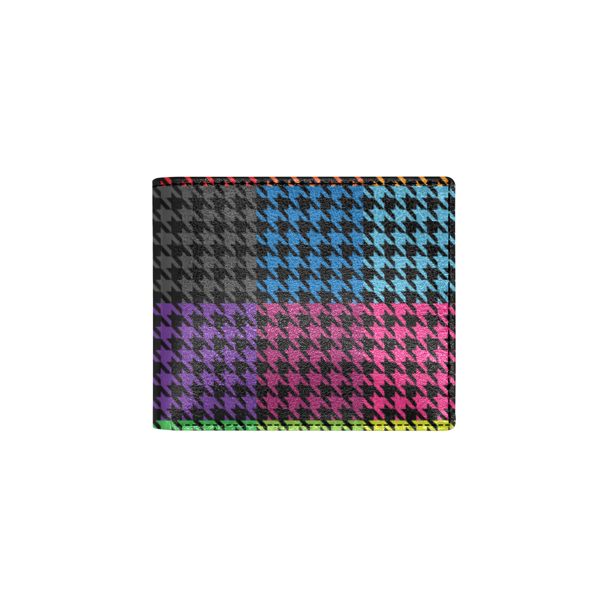 Houndstooth Colorful Pattern Print Design 01 Men's ID Card Wallet