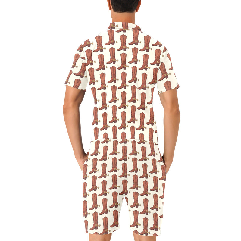 Cowboy Pattern Print Design 06 Men's Romper