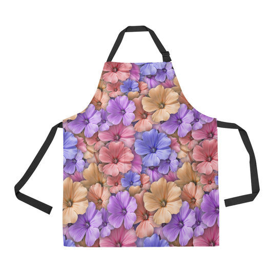 Colorful Geranium Pattern Apron with Pocket