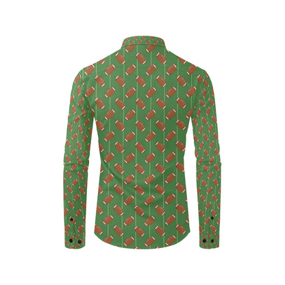 American Football on Field Themed Men's Long Sleeve Shirt