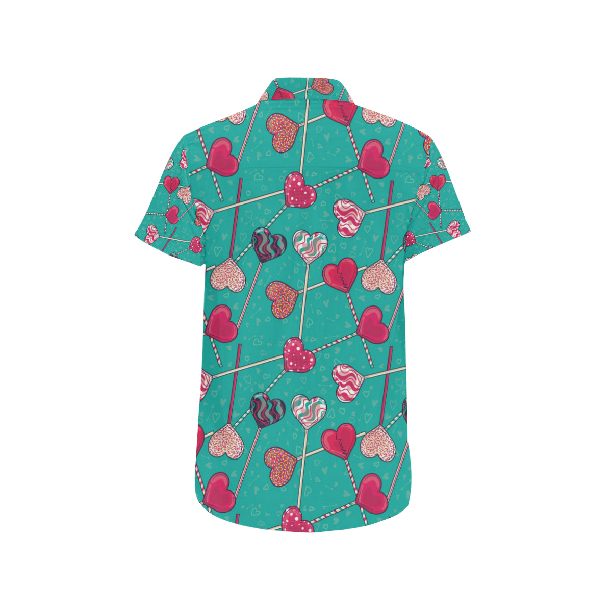 Lollipop Pattern Print Design LL01 Men's Short Sleeve Button Up Shirt
