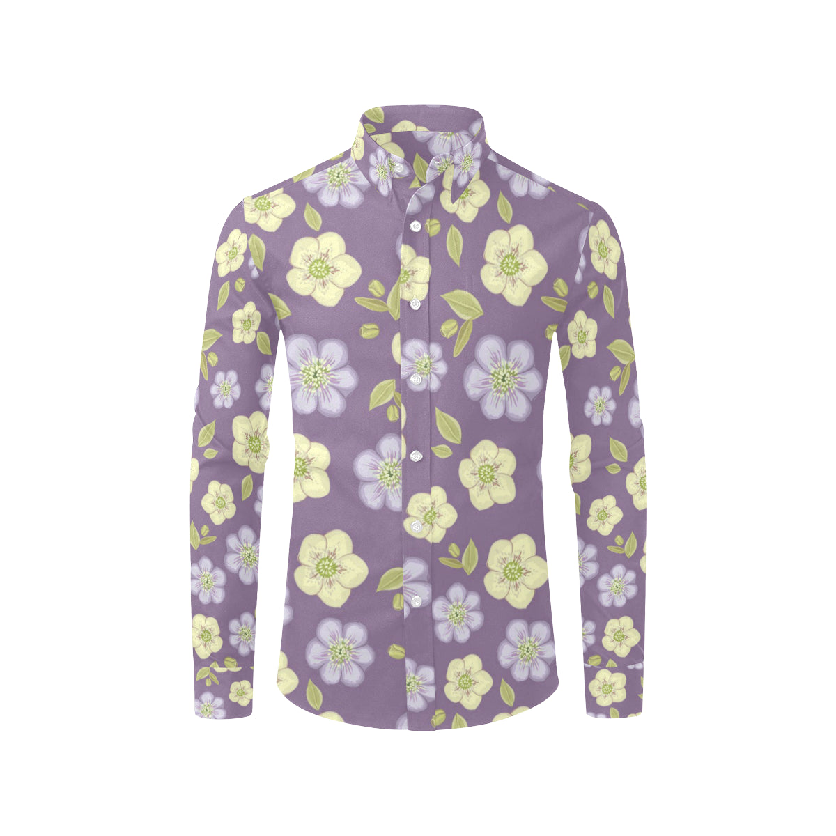 Anemone Pattern Print Design AM013 Men's Long Sleeve Shirt